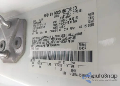 2015 Ford Transit Connect Xl from USA, damaged, VIN NM0LS7E75F1182879